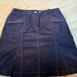 EUC Gitano Size 12 Velour Chocolate Brown Stretch Vintage Skirt